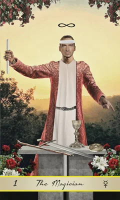 The Magician card from the Lotus Tarot deck