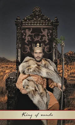 King of Wands card from the Lotus Tarot deck
