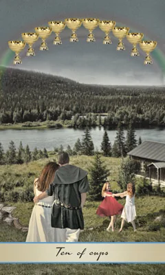 Ten of Cups card from the Lotus Tarot deck