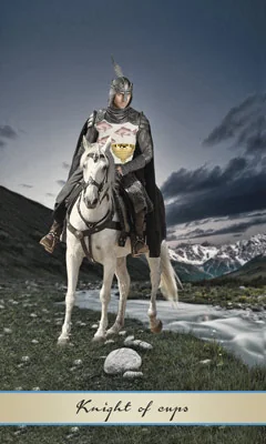 Knight of Cups card from the Lotus Tarot deck