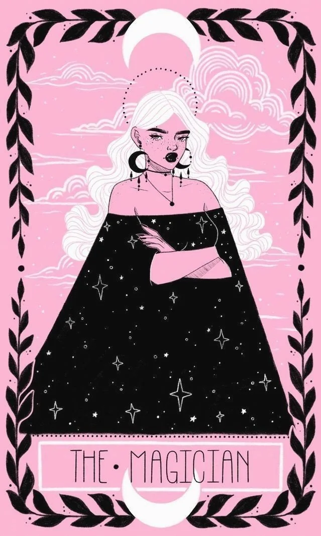 The Magician card from the Lovely Omens Tarot deck