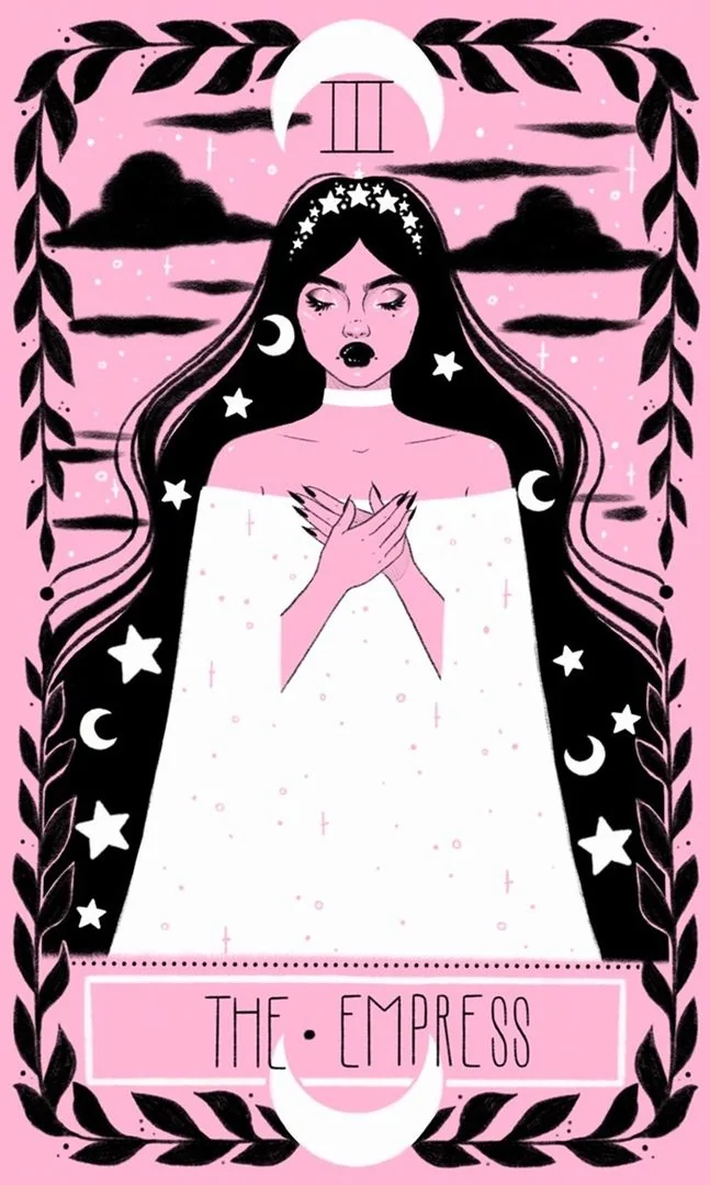The Empress card from the Lovely Omens Tarot deck