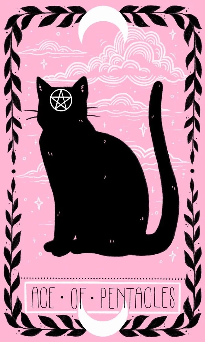Ace of Pentacles card from the Lovely Omens Tarot deck