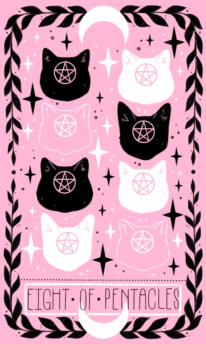 Eight of Pentacles - Lovely Omens Tarot - Tarot Deck by Keely Parks