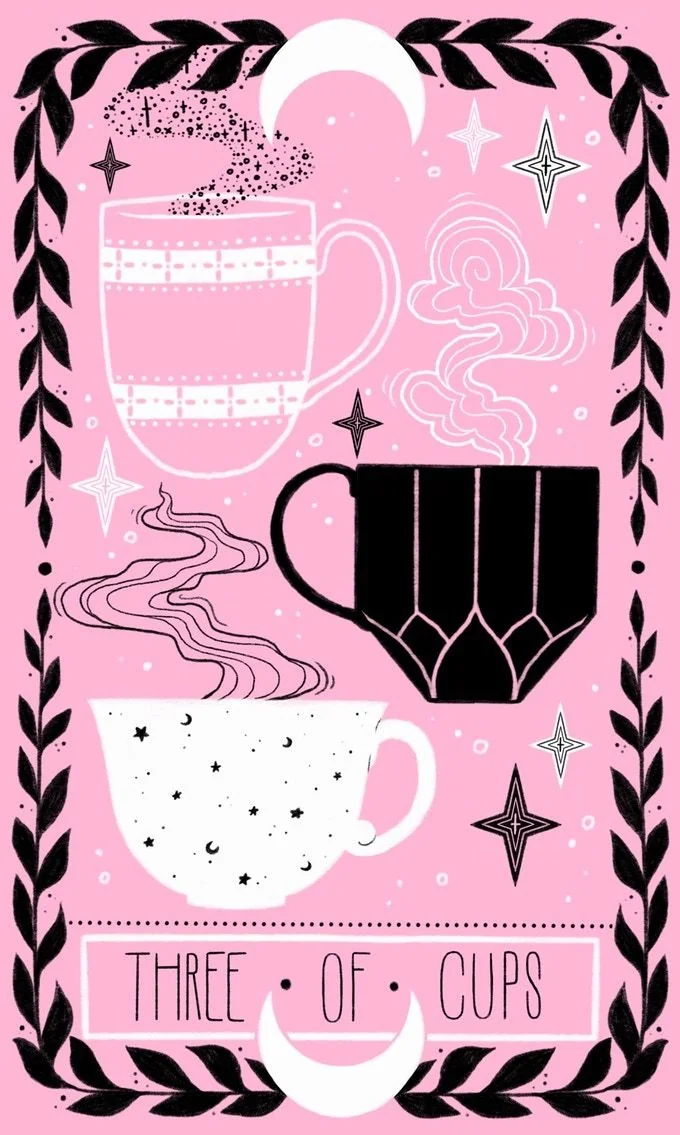 Three of Cups - Lovely Omens Tarot - Tarot Deck by Keely Parks