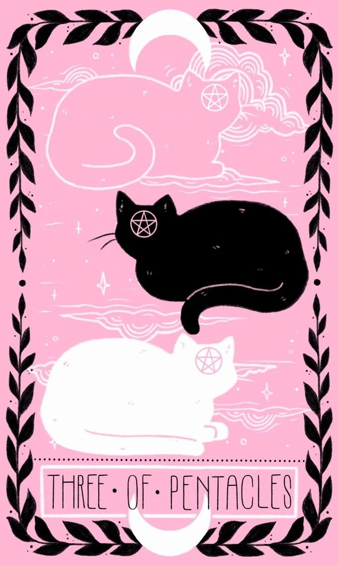 Three of Pentacles - Lovely Omens Tarot - Tarot Deck by Keely Parks