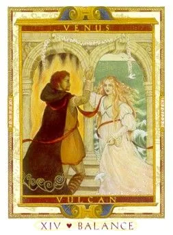 The Lover’s Path Tarot Review 5 Balance XIV card from The Lover’s Path Tarot deck