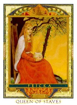 The Lover’s Path Tarot Review 13 Queen of Staves card from The Lover’s Path Tarot deck