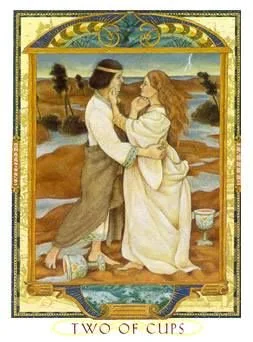 The Lover’s Path Tarot Review 7 Two of Cups card from The Lover’s Path Tarot deck