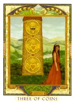 Three of Coins - The Lover’s Path Tarot - Tarot Deck by Kris Waldherr