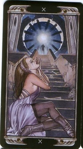 Wheel of Fortune card from the Ludy Lescot Tarot deck