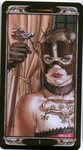 Ace of Wands card from the Ludy Lescot Tarot deck