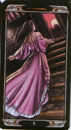 8 of Wands card from the Ludy Lescot Tarot deck