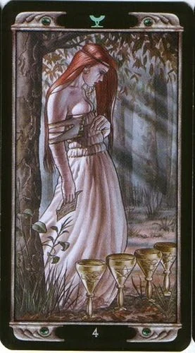 4 of Cups card from the Ludy Lescot Tarot deck