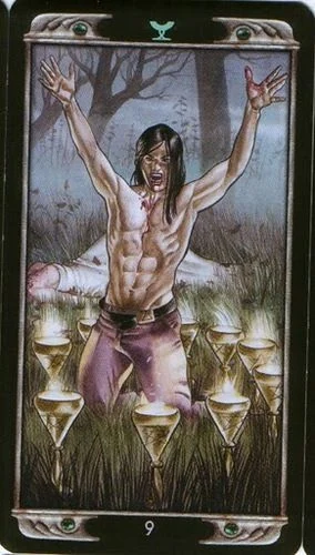 9 of Cups card from the Ludy Lescot Tarot deck