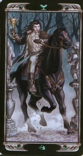 Knight of Cups card from the Ludy Lescot Tarot deck