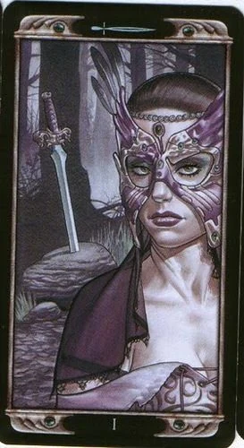 Ace of Swords card from the Ludy Lescot Tarot deck