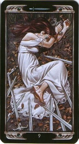 9 of Swords card from the Ludy Lescot Tarot deck