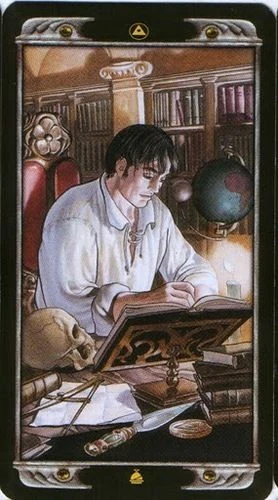 Page of Pentacles card from the Ludy Lescot Tarot deck