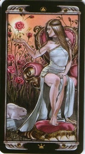 Queen of Pentacles card from the Ludy Lescot Tarot deck
