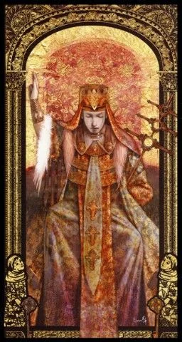 The Hierophant card from the Lunatic Tarot deck