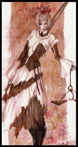 Justice card from the Lunatic Tarot deck