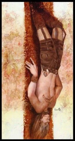 The Hanged Man card from the Lunatic Tarot deck