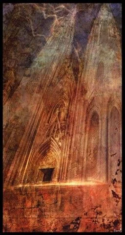Lunatic Tarot Review 8 The Tower card from the Lunatic Tarot deck