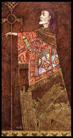 King of Wands card from the Lunatic Tarot deck