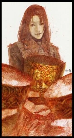 Three of Cups card from the Lunatic Tarot deck