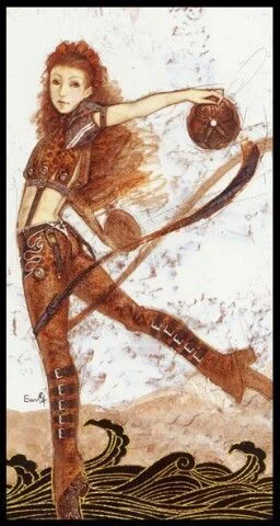 Two of Pentacles card from the Lunatic Tarot deck