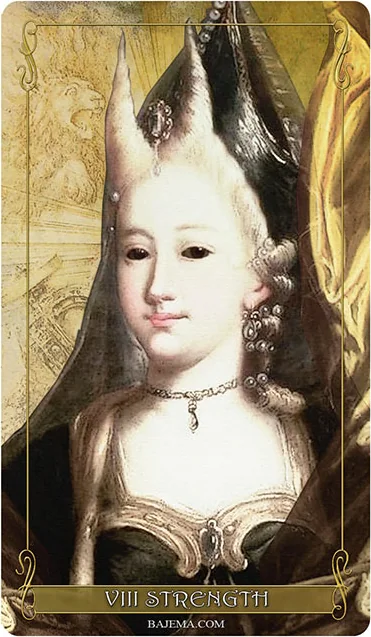 Strength card from the Madam Lydia Wilhelmina’s Tarot deck