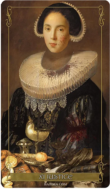 Justice card from the Madam Lydia Wilhelmina’s Tarot deck