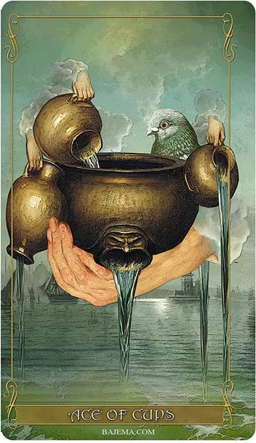 Ace of Cups card from the Madam Lydia Wilhelmina’s Tarot deck