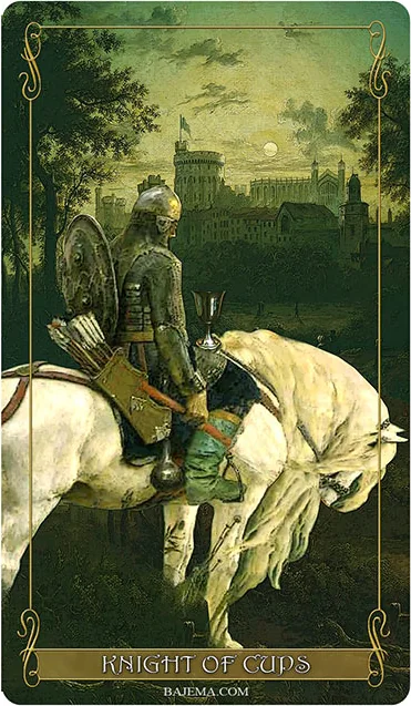 Knight of Cups card from the Madam Lydia Wilhelmina’s Tarot deck