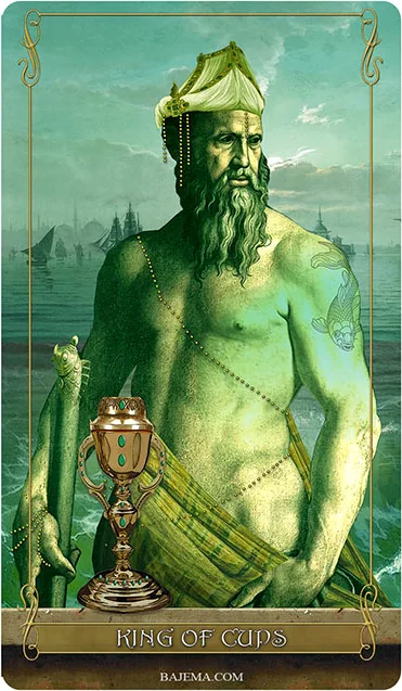 Madam Lydia Wilhelmina’s Tarot Review 10 King of Cups card from the Madam Lydia Wilhelmina’s Tarot deck