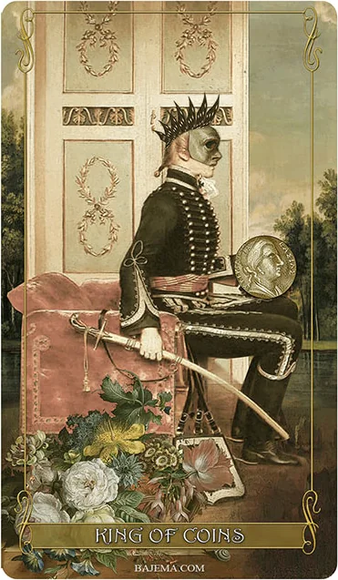 King of Coins card from the Madam Lydia Wilhelmina’s Tarot deck