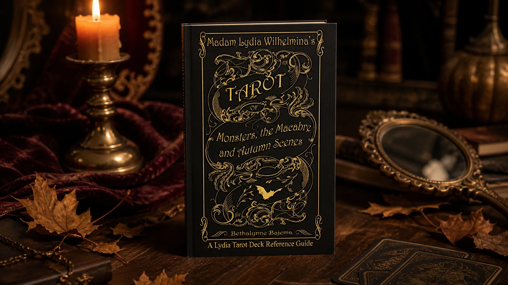 Madam Lydia Wilhelmina’s Tarot Review 16 Madam Lydia Wilhelmina’s Tarot reference guide in a candlelit autumn Gothic study