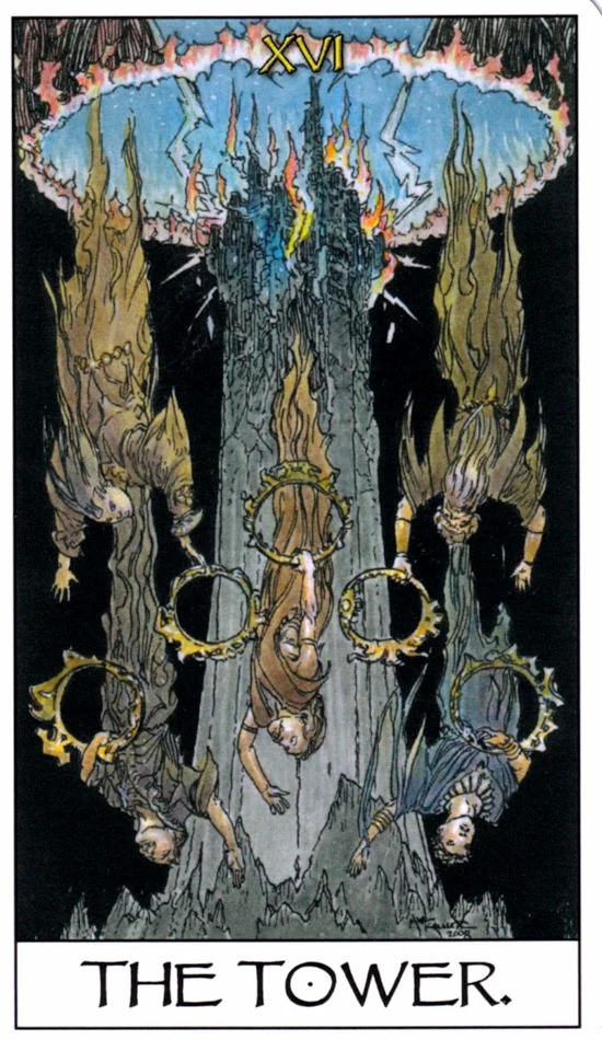 The Tower card from the Mage: The Awakening Tarot deck