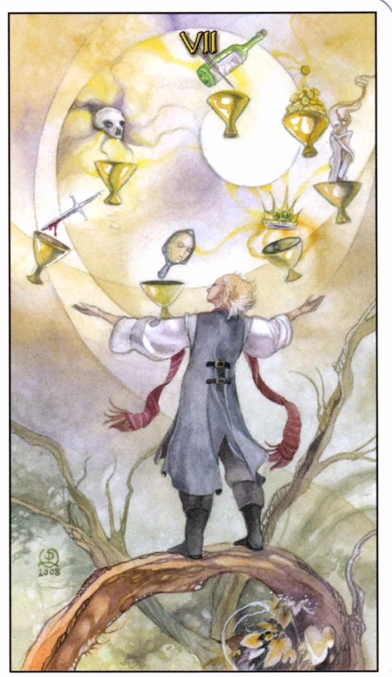 7 of Cups card from the Mage: The Awakening Tarot deck
