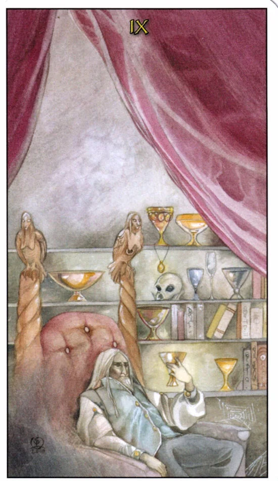9 of Cups card from the Mage: The Awakening Tarot deck