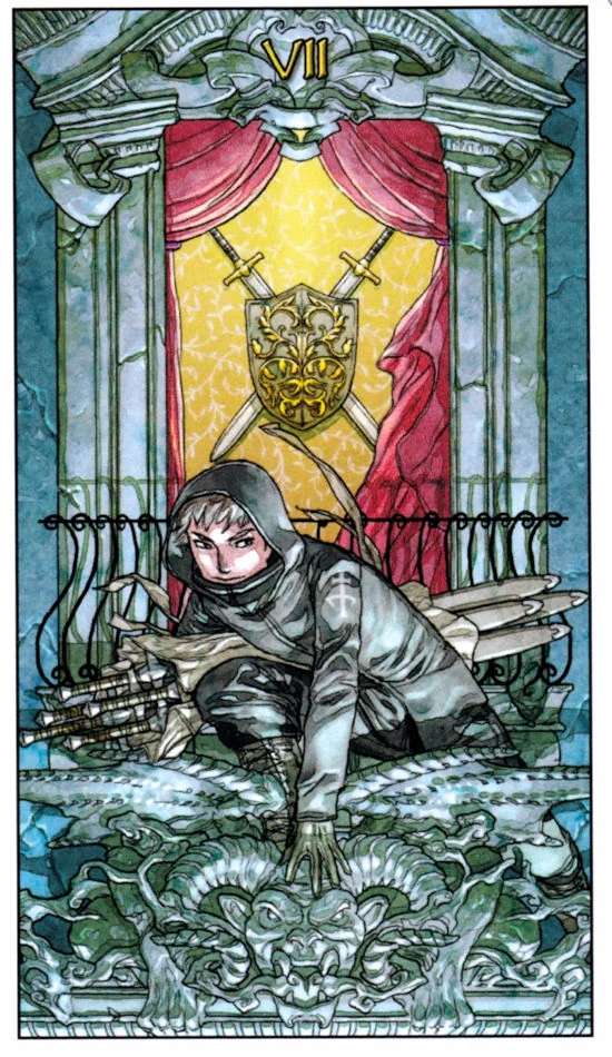 7 of Swords card from the Mage: The Awakening Tarot deck