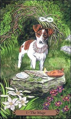 The Magician card from the Magical Dogs Tarot deck