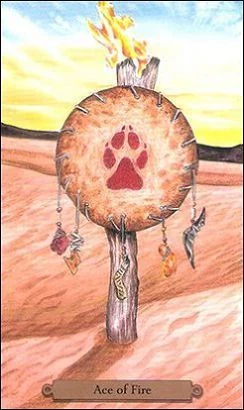 Ace of Fire card from the Magical Dogs Tarot deck