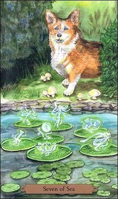 Seven of Sea card from the Magical Dogs Tarot deck