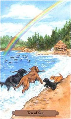 Ten of Sea card from the Magical Dogs Tarot deck