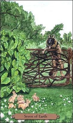Seven of Earth card from the Magical Dogs Tarot deck