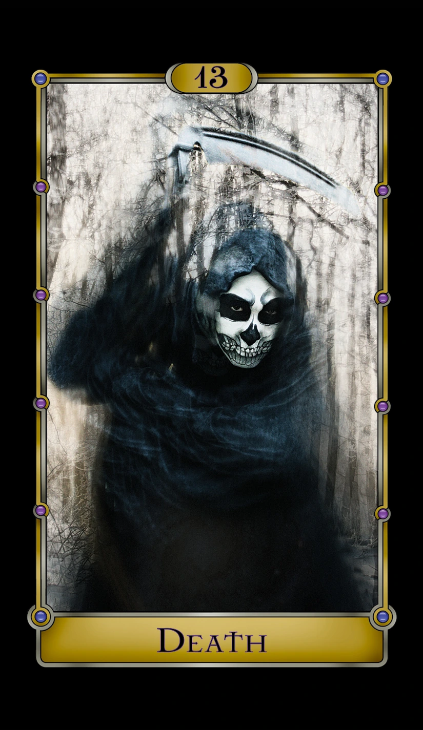 Death card from the Magical Realism Tarot by Cheryl Fair Death card from the Magical Realism Tarot by Cheryl Fair