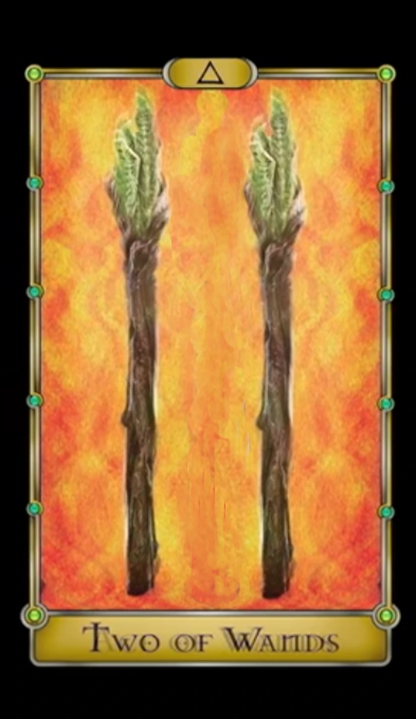 Two of Wands - Magical Realism Tarot - Tarot Deck by Cheryl Fair