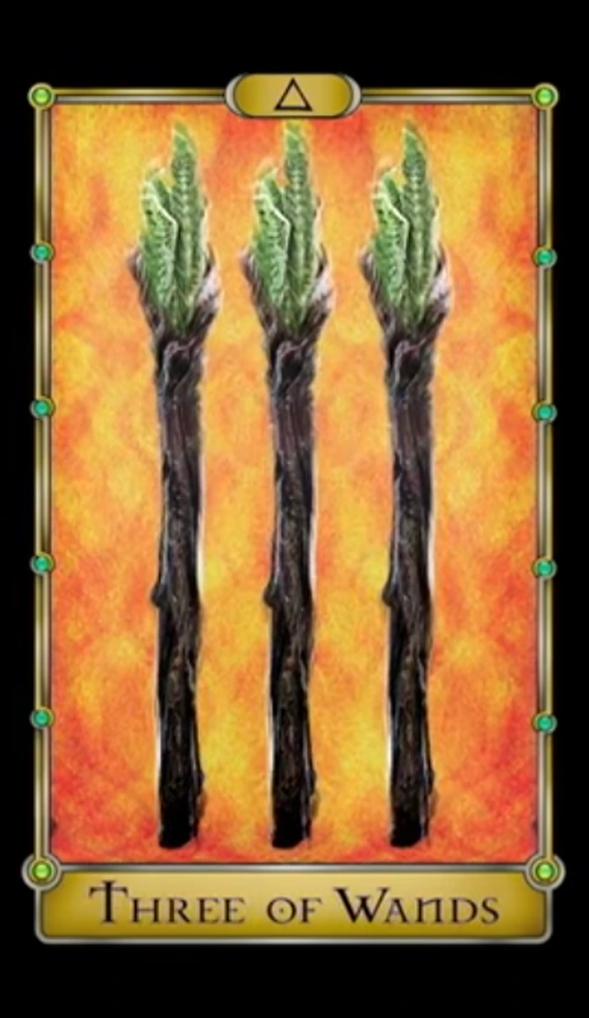 Three of Wands - Magical Realism Tarot - Tarot Deck by Cheryl Fair